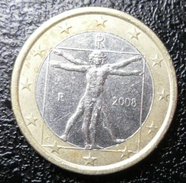 Münze 1 Euro € Italien 2008 Kursmünze Umlaufmünze