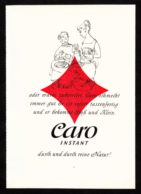 3w1755/ Alte Reklame von 1960 - CARO Instant - durch und durch reine Natur