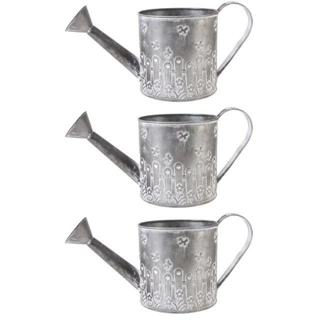 3 stücke Mehrzweck-Blumentopf Dekorative Eisentrommel-Blumen-Eimer (dunkelgrau)