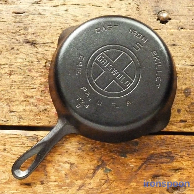 Vintage GRISWOLD Cast Iron SKILLET Frying Pan # 5 LARGE BLOCK LOGO - Ironspoon