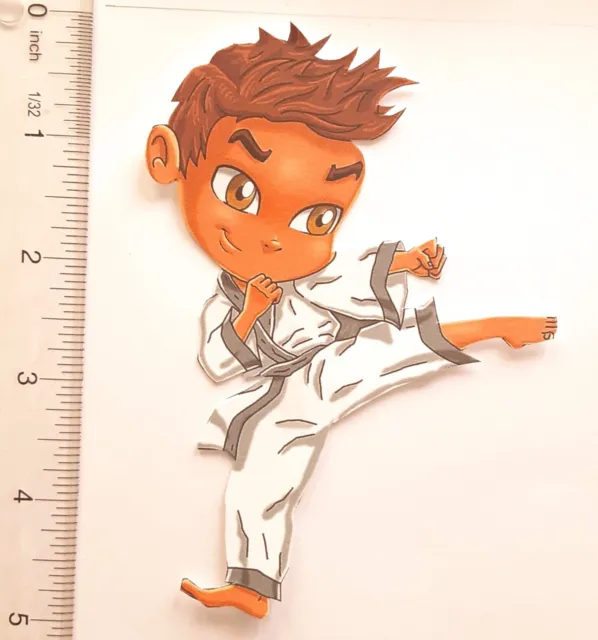 Libro de recortes de tarjetas deportivas 3D para niños karate patada 3628
