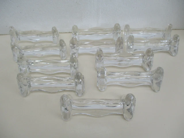Lot De 16 Porte-couteaux En Verre Hexagonaux - Style Art Déco Vintage - Service De Table