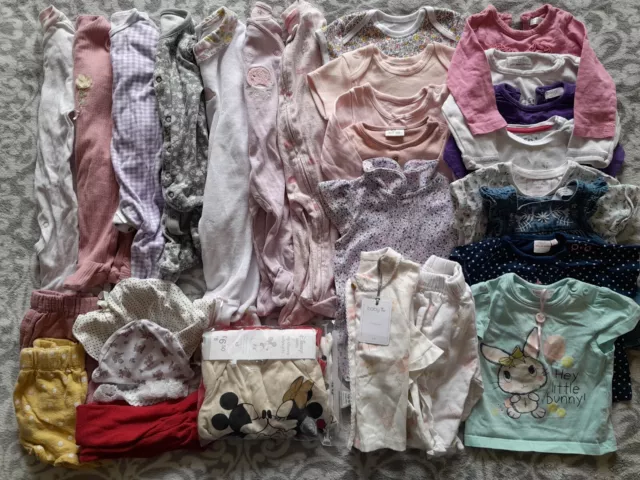 Baby Girls Bundle Of Clothes 0-3 Months, Some New With Tags, Next Primark Tu Etc