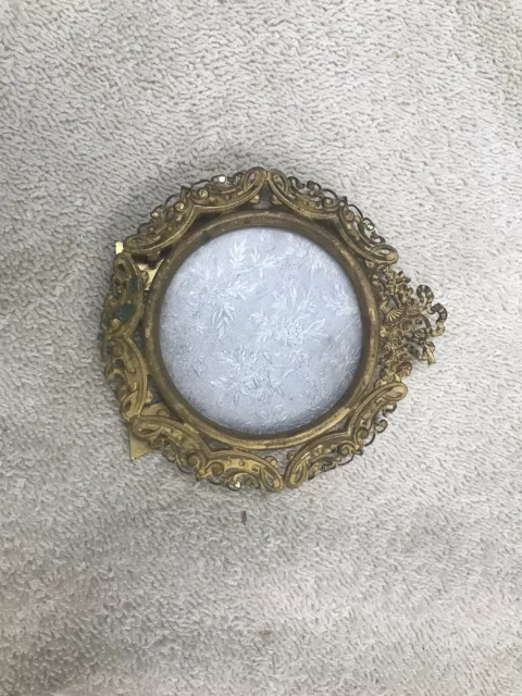 victorian brass miniature picture frame vintage