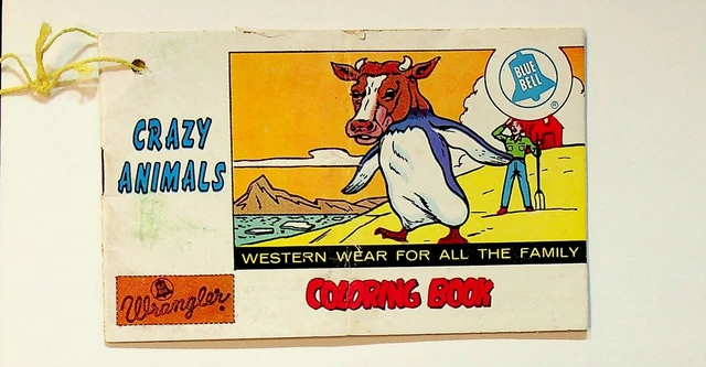 Wrangler Crazy Animals Coloring Book #0 VG 1964
