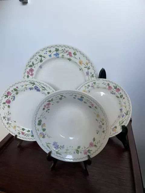 Set Of 4 Farberware ENGLISH GARDEN Floral Stoneware