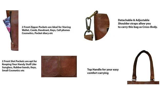 Femmes Sac Bandoulière Cuir Véritable Vintage Messager Sac à Main 4