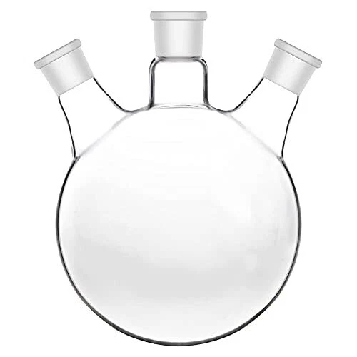 Glass Heavy Wall 3 Neck Round Bottom Flask RBF, with 19/22 Center and Side