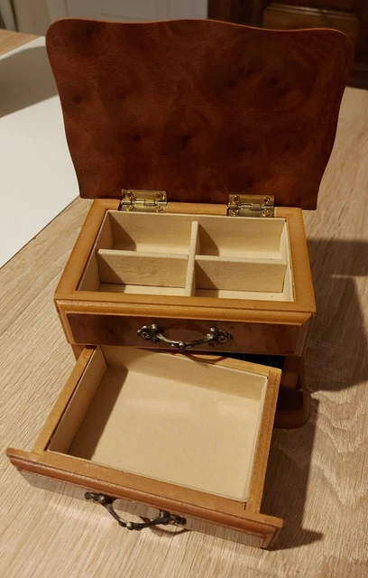 Petite Boîte à Bijoux Ancienne En Bois - Style Coffret Ou Baguier - Parfaite Pour Ranger Vos Trésors