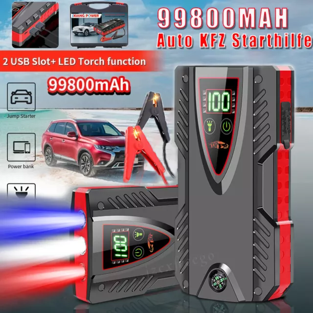 99800mAh Ausilio Avviamento Auto Auto Auto Jump Starter Caricabatterie Booster LED Powerbank Auto AUTO12V