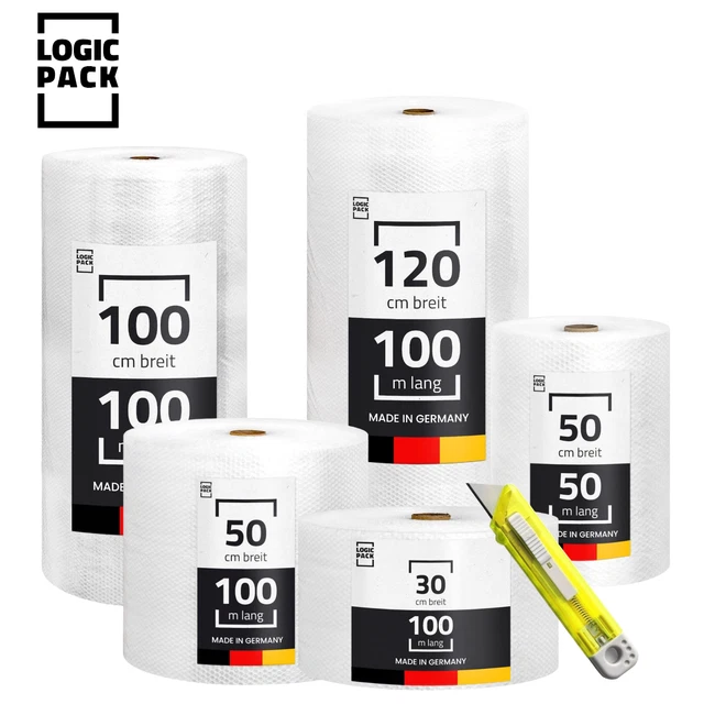 Luftpolsterfolie Große Noppen 100 cm 25 m Noppenfolie Verpackungsmaterial Rolle