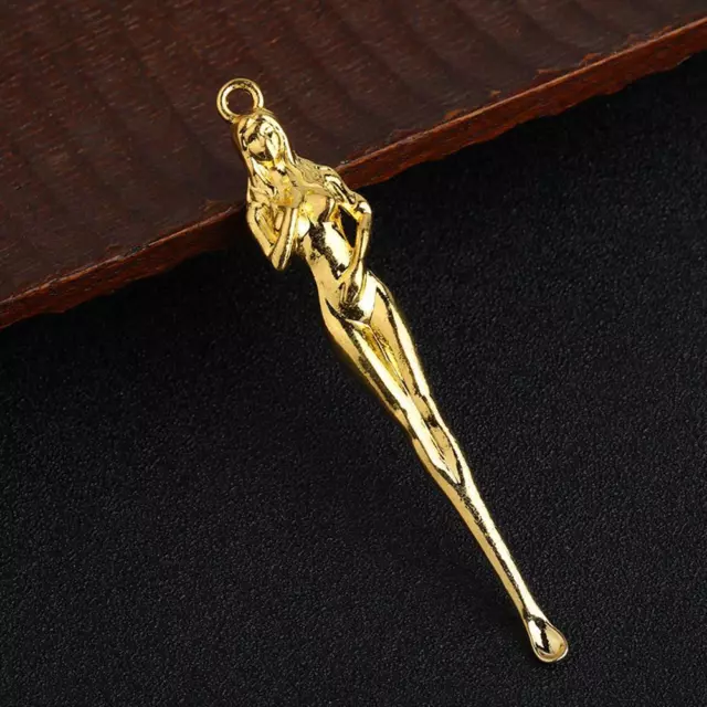 EY# Portable Brass Ear Wax Pickers Keychain Pendant Ear Picks Spoon Curette (G)