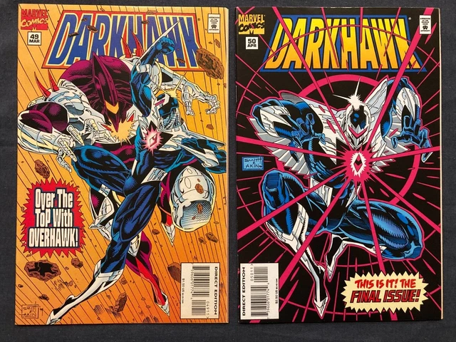 Darkhawk #49 and #50 NM- RARE low print run FINAL issues (1994) Marvel MCU