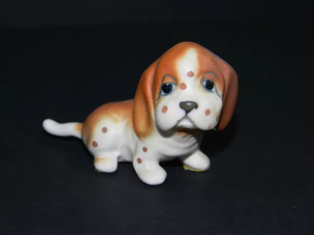 Vintage Josef Originals Porcelain Figurine Dog Miniature Hound Puppy