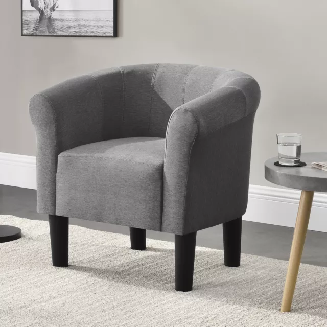 [en.casa] Sillón Gris oscuro Sillón de club Cóctel Relax Silla Asiento Butaca