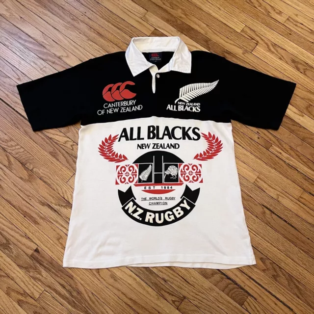 Rare Vintage 1987 World Cup Canterbury New Zealand All Blacks Rugby Jersey Med