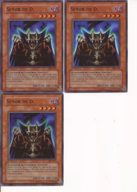 Yu-Gi-Oh 3 Señor de D. BIK-S041 RARA FOIL ! x3 Yugioh 1st Spanish Edition!