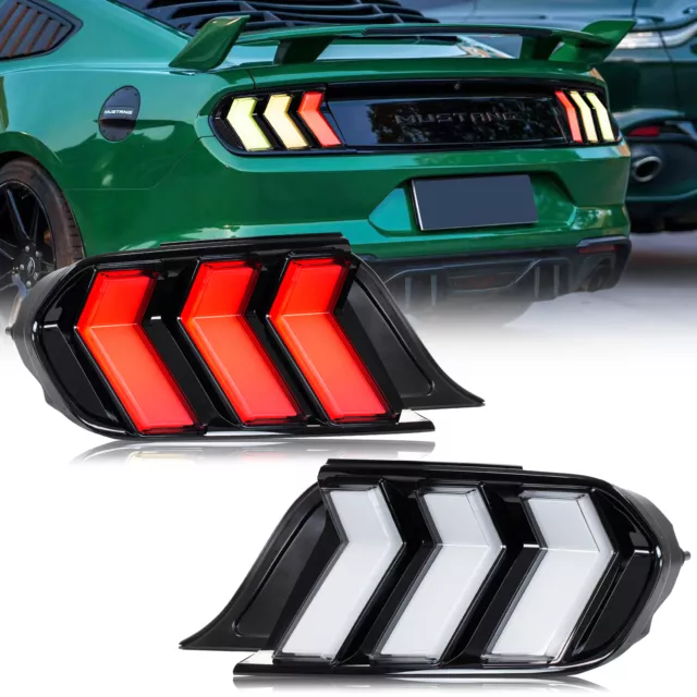 LED Euro Tail Lights for Ford Mustang 2015-2023 Animation Sequential Rear Lamps