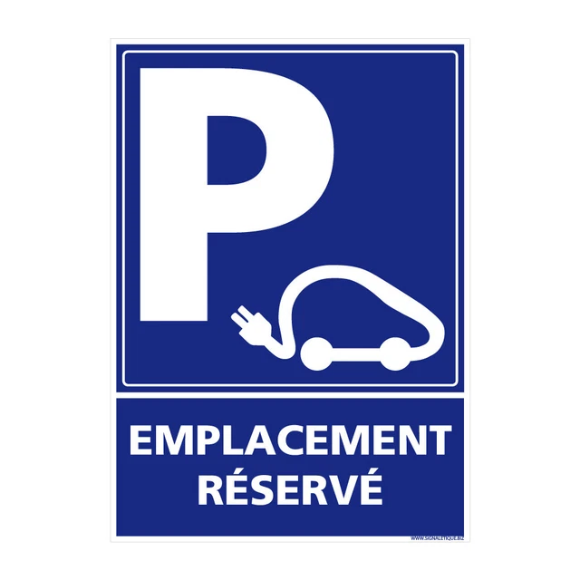 Panneau Parking Voiture Électrique. Panneau Emplacement Réservé Borne Rechargeme