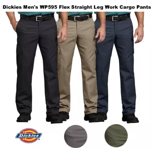 Dickies Hombre Flex WP595 Corte Recto Trabajo Uniforme Cargo Bolsillo Pantalones