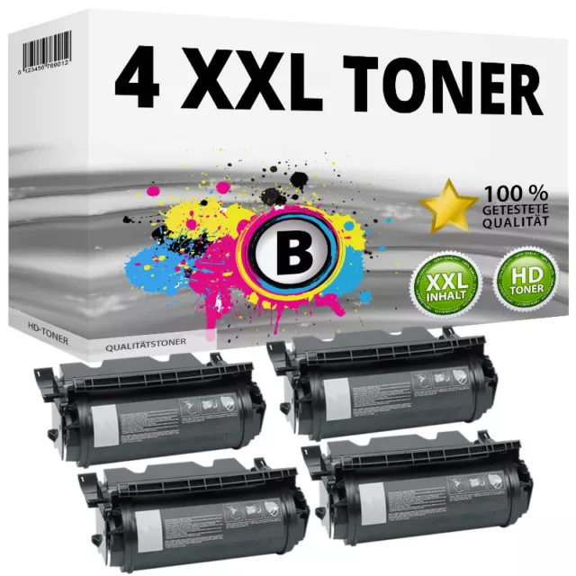 4x XXL TONER PATRONE für LEXMARK Optra T630DN T632DTN T634DTN X630 X632MFP