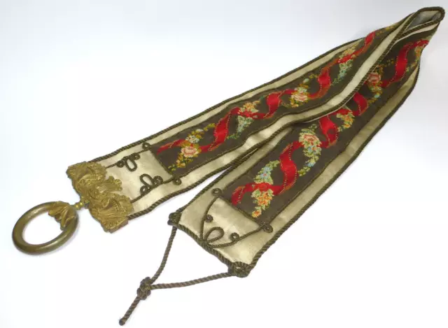 Klingelzug Con Gobelinstickerei 19 Siglo Needlepoint