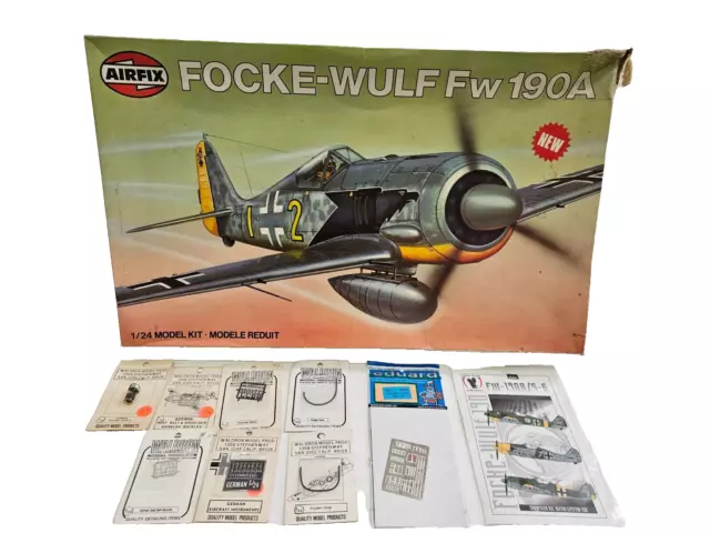 1/24 Airfix Focke-Wulf Fw 190A + Extras!! Eduard Pe+ Waldron Pe & Gauges+ Decals