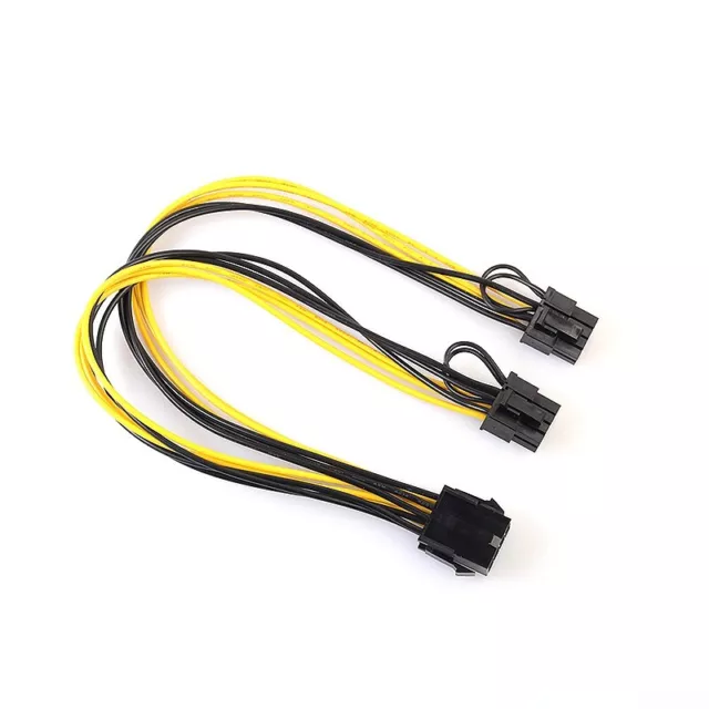 PCI-E 8-pin to 2 x (6+2) (6/8 pin) Power Splitter Cable PCI Express CPU Video 3