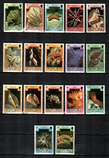 VIRGIN ISLANDS Scott's 364-80 ( 17v ) Marinelife F/VF MNH ( 1979-80 )