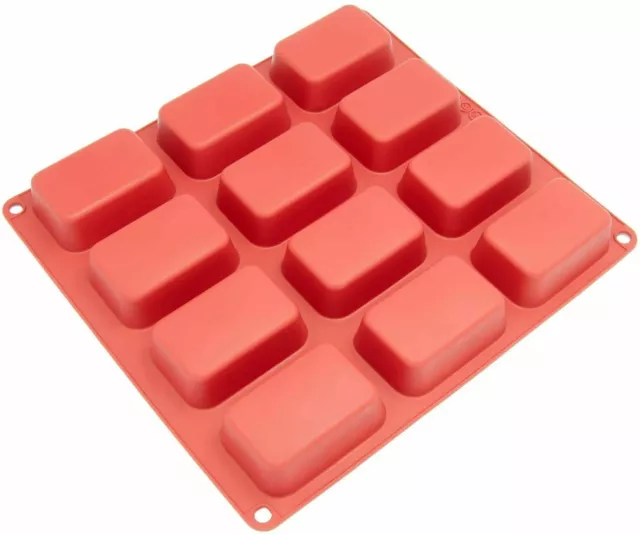 Mold for Soap, Bread, Loaf, Muffin, Brownie & More Of 12-Cavity Petite Silicone