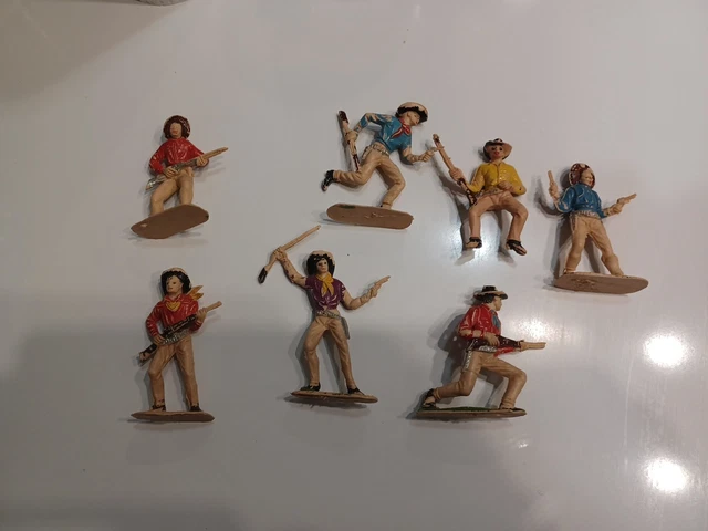 Lot De 45 Figurines Starlux - Indiens, Cow-boys, Chevaux - Ouest Américain - Jim Cofalu Cyrnos