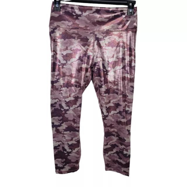 FABLETICS WOMENS POWERHOLD Cropped Amethyst Camo Print Leggings Size Large  $24.99 - PicClick