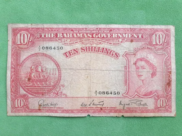 Bahamas 10 shillings 1963 The Bahamas Government banknote
