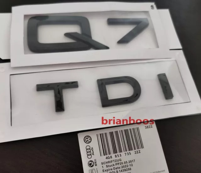 Gloss Black Q7 TDI Badge Rear Boot Trunk Decal For Audi Models Emblems
