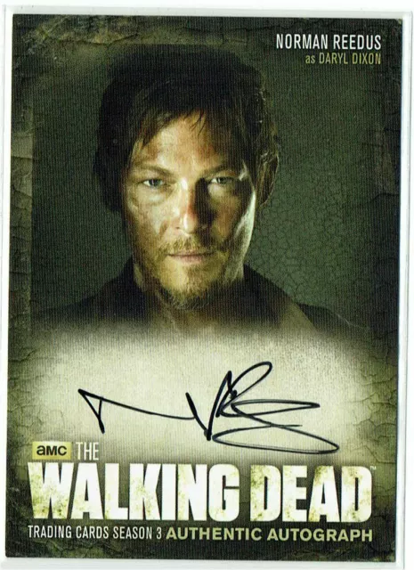 The Walking Dead Season 3 Part 1 Autograph Card A2 Norman Reedus as Daryl Dixon