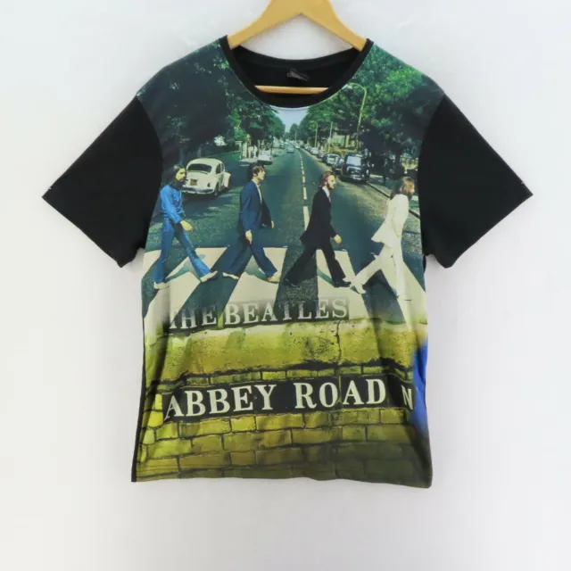 Vintage The Beatles 2015 Abbey Road T Shirt Mens Size Medium Black Short Sleeve