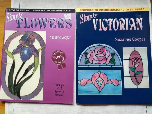 Simply Victorian & Simply Flowers by Suzanne Cooper Stained Glass Pattern Books