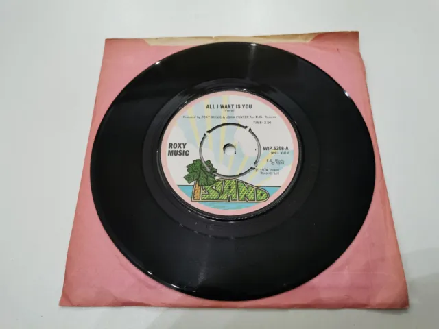 roxy music all i want is you 7" vinyl record very good condition