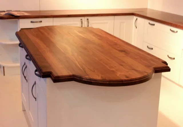 Full Stave Prime Black American Walnut Wood Worktop, Worktops, Timber,