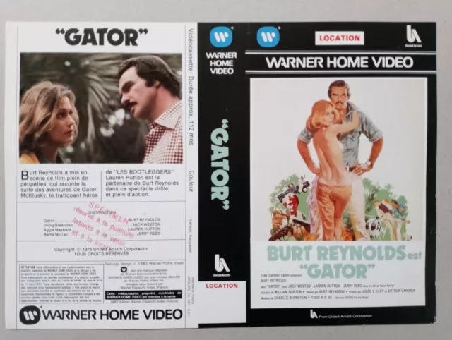 Jaquette Vhs - Gator - Vhs Sleeve - Warner Video - Burt Reynolds