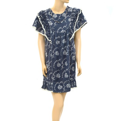 Sea Newyork Willow Floral Printed Lace Tunic Mini Dress Ruffle S NEW 251400