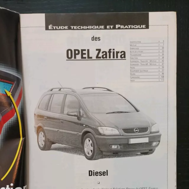 Revue technique Opel Zafira 2.0 di dti confort éléguance étude technique et prat 2