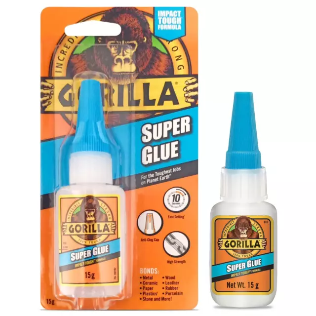 Gorilla Super Glue Fast Setting Strong Adhesive Grip Bond 15g For Multi-purpose