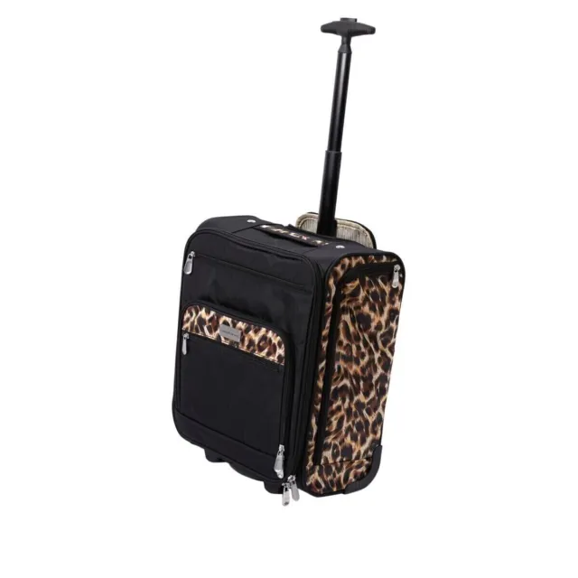 Samantha Brown Underseat Bag Black Leopard The Underseater Luggage NWT Travel