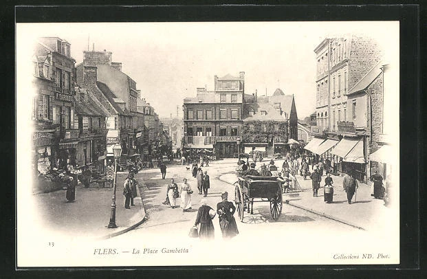 CPA Flers, la Place Gambetta