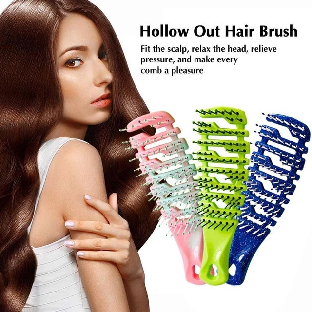 HollowOut spazzola per capelli pettine massaggio cuoio capelluto strumento per acconciatura H1W2