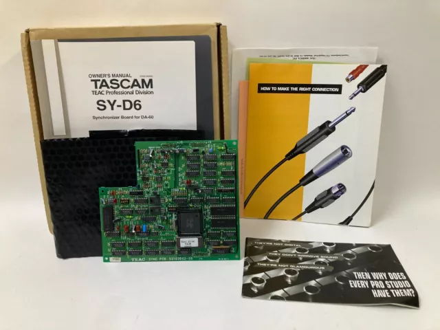 Nos! Tascam Sy-D6 Synch Board For Da60 Dat Tape Machine Recorder