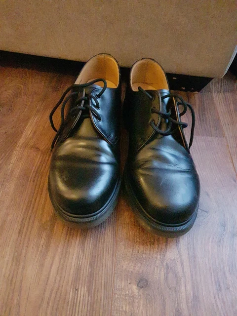 DR. MARTENS AIRWAIR SHOES UK5 AW501 BLACK LEATHER LACE UP size 10
