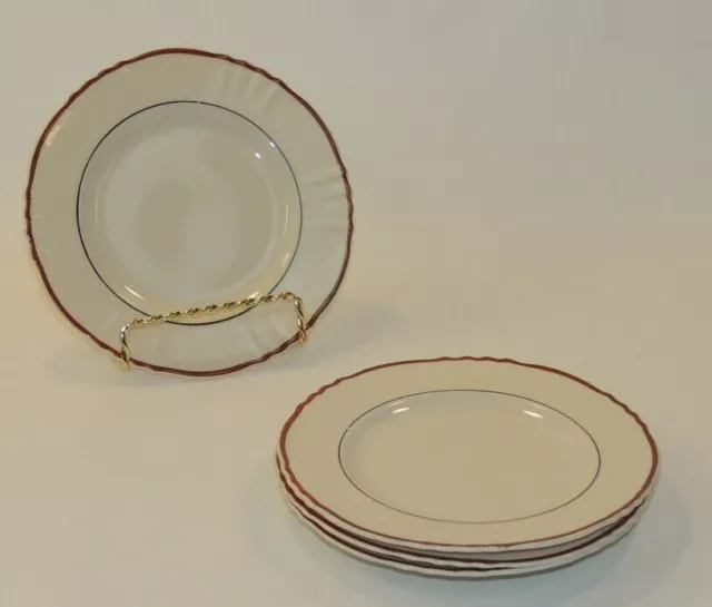 Syracuse China Set Lot VTG Dish-ware Plates Restaurant Ware OPCO Red Rimmed Smal