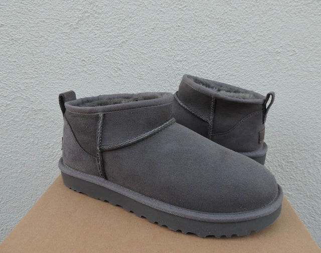 UGG GREY CLASSIC Ultra Mini WaterResistant Sheepskin Boots, Us 8/ Eur